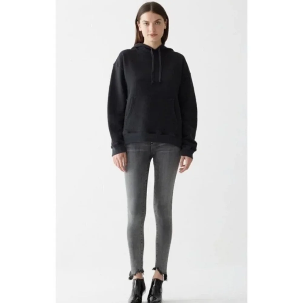 Agolde Sophie Hi Rise Skinny Raw Hem Washed Black/Gray Jeans Size 25